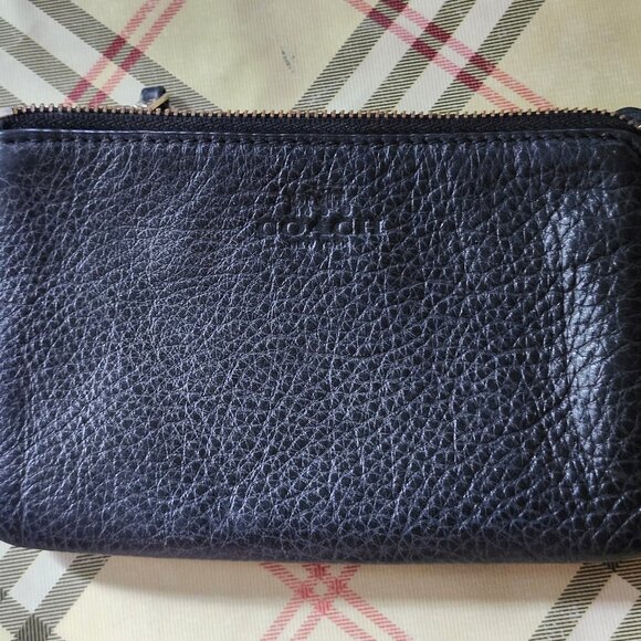 Coach Pebblestone Leather Double Corner Zip Wristlet Wallet - Picture 3 of 8